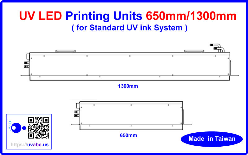 UV LED ultraviolet Printing Units - 650mm / 1300mm up for Standard UV ink System (UVA 380nm-410nm )