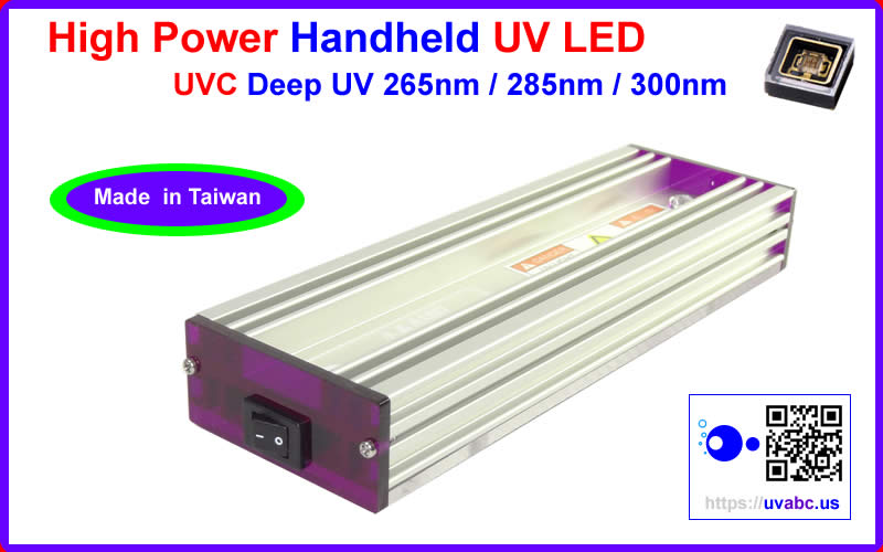 UVC deep UV LED ultraviolet light Handheld module/lamp - Industrial Pro. Nikkiso Series  (UVC 265/285/300 nm) For disinfection/sterilization, protein analysis, DNA sequencing, drug discovery, optical Imaging and sensing of inks, dyes and markers. - UV.Chingtek.net