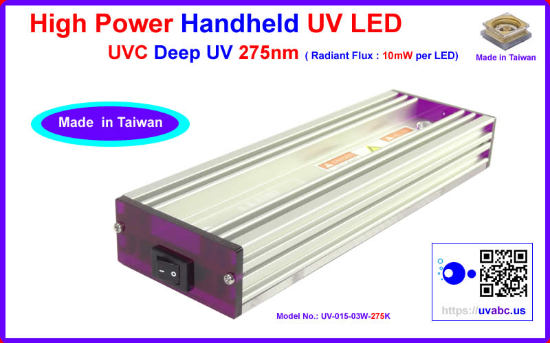UVC deep UV LED ultraviolet light Handheld module/lamp - Industrial Pro. MIT Series  (UVC 275 nm) For disinfection/sterilization, protein analysis, DNA sequencing, drug discovery, optical Imaging and sensing of inks, dyes and markers. - Chingtek.net